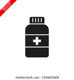 medicine bottle icon vector logo template