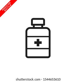 medicine bottle icon vector logo template