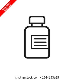 medicine bottle icon vector logo template