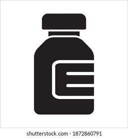 Illustration der Vorlage für das Symbol für Arzneimittelflaschen mit Vektorgrafik-Logo