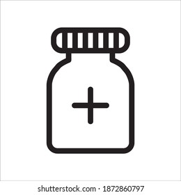 Medicine Bottle Icon Vector Logo Template Illustration