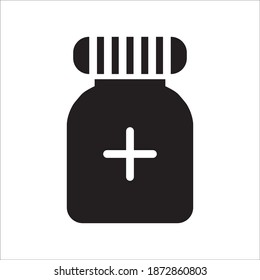 Medicine Bottle Icon Vector Logo Template Illustration