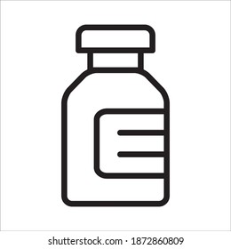 Medicine Bottle Icon Vector Logo Template Illustration