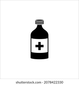 medicine bottle icon vector logo template
