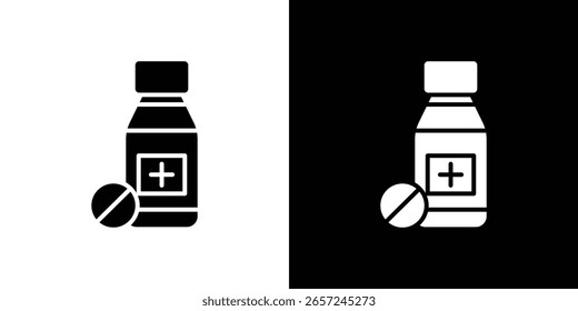 Plantilla de logotipo de Vector de icono de botella de medicina para gráfico y Diseño web.