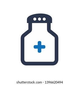 Medicine bottle Icon vector on white background 