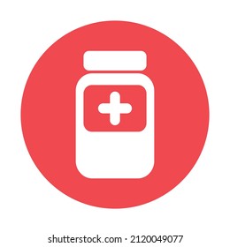 Medicine Bottle Icon Vector. Pill Box Icon