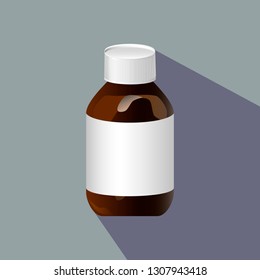  medicine bottle icon vector realistic illustration