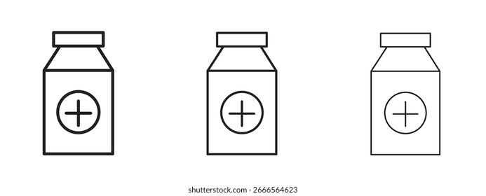 Medicine bottle icon for Website or Apps Elements, Logo. Pixel vector graphics