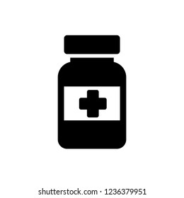 Medicine bottle icon,vector illustration. Flat design style. vector medicine bottle icon illustration isolated on White background, medicine bottle icon Eps10. 