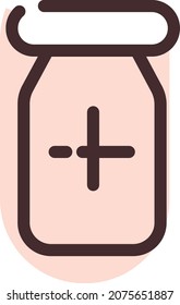 Medicine in the bottle, illustration, vector, on a white background.