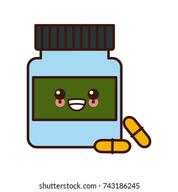 Medicine bottle isolated kawaii cartoon