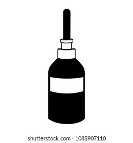 Medicine bottle isolated on black and white colors