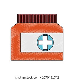 Medicine bottle isolated scribble