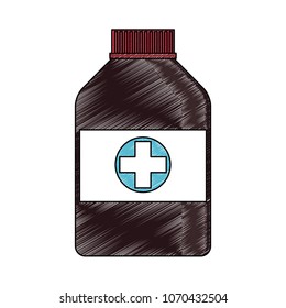 Medicine bottle isolated scribble
