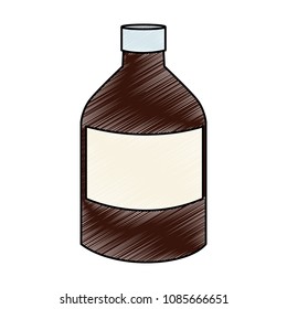 Medicine bottle isolated scribble