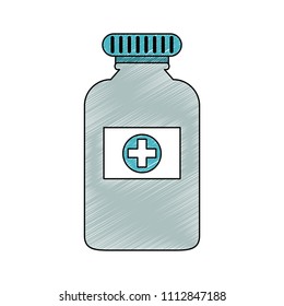 Medicine bottle isolated scribble