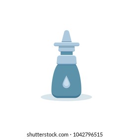 Medicine bottle with label. Vector illustration in flat style of drugs, pills, spray, tablets, vitamins.