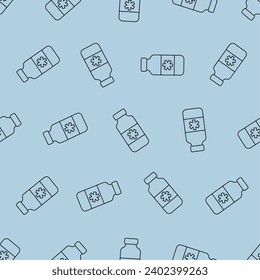 Medicine bottle line art seamless pattern. Suitable for backgrounds, wallpapers, fabrics, textiles, wrapping papers, printed materials, and many more. Editable vector.