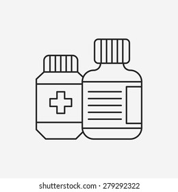 medicine bottle line icon