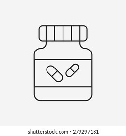 medicine bottle line icon