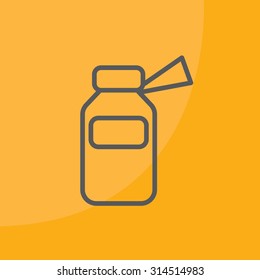 medicine bottle line icon
