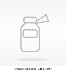 medicine bottle line icon
