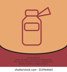 medicine bottle line icon