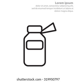 medicine bottle line icon