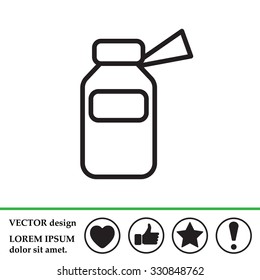 medicine bottle line icon