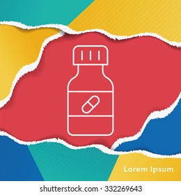 medicine bottle line icon
