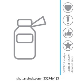 medicine bottle line icon