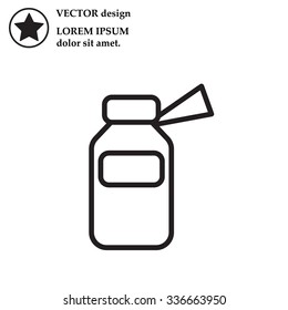 medicine bottle line icon