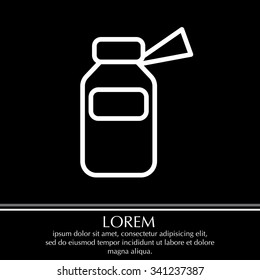 medicine bottle line icon
