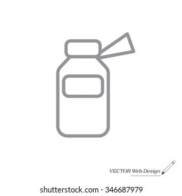 medicine bottle line icon