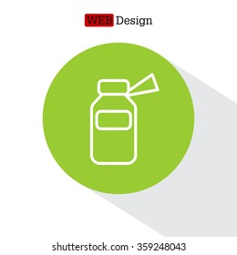 medicine bottle line icon