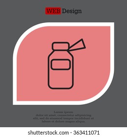 medicine bottle line icon