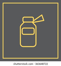 medicine bottle line icon