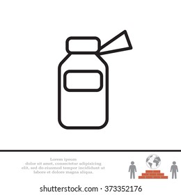 medicine bottle line icon