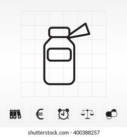 medicine bottle line icon