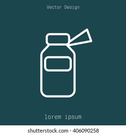 medicine bottle line icon