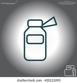 medicine bottle line icon