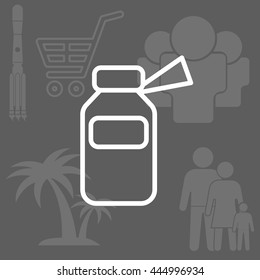 medicine bottle line icon