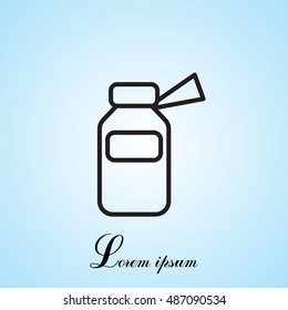 medicine bottle line icon