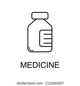 medicine bottle line icon. Element of medicine icon with name for mobile concept and web apps. Thin line medicine bottle icon can be used for web and mobile on white background