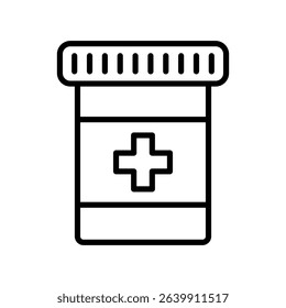 Medicine bottle line icon symbol.