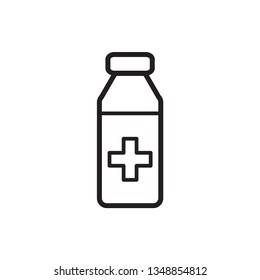 medicine bottle line icon vector