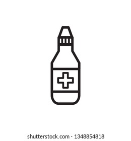 medicine bottle line icon vector