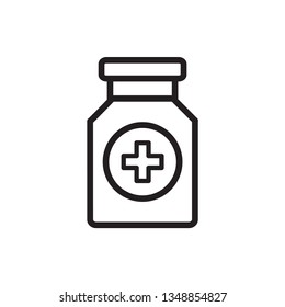 medicine bottle line icon vector