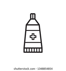 medicine bottle line icon vector